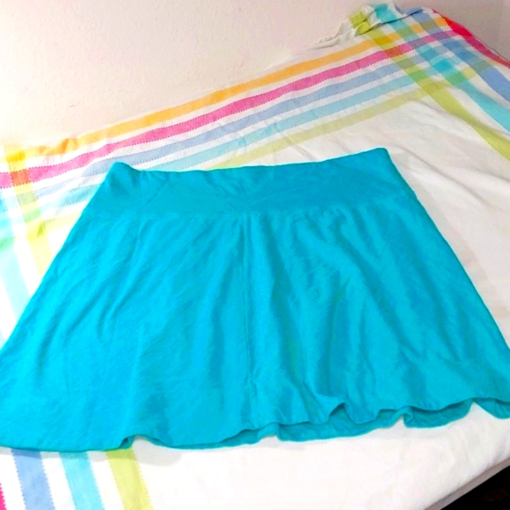 Cariloha Cute Teal Skirt Elastic Waist. Great Condition. Size L Cotton,bamboo.